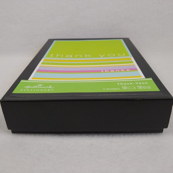 Hallmark Stationery Thank You Cards 2 Designs 50 Count with Envelopes Green NEW - Picture 5 of 6